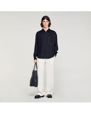 Sandro Loose-Fit Shirt - Blue