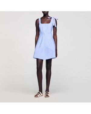 Sandro Short Striped Dress - Blue