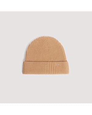 Sandro Wool And Cashmere Hat - Natural