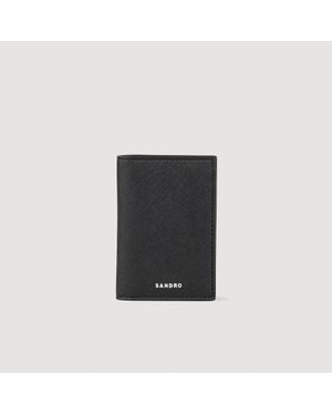 Sandro Reconstituted Leather Leather Wallet - Black