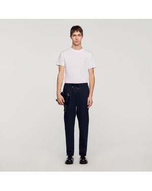 Sandro Elasticated Straight-Leg Pants - Blue