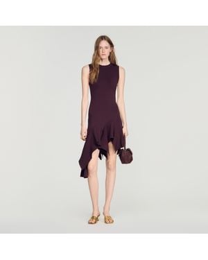Sandro Asymmetric Knit Dress - Red