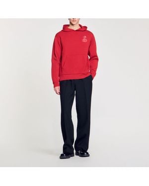 Sandro Knit Sweatshirt With Snake Detail - Red