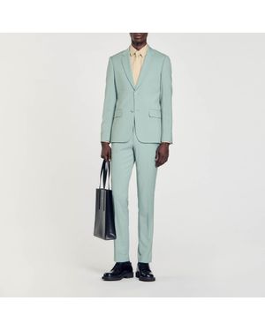 Sandro Wool Suit Jacket - Green