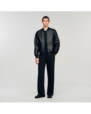 Sandro Leather Jacket - Black