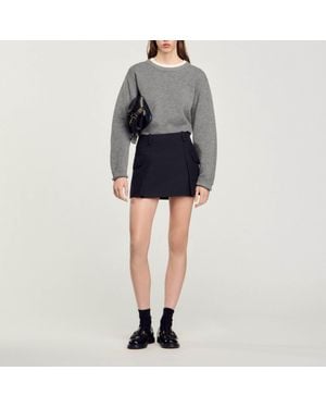 Sandro Short Skirt With Pockets - Black