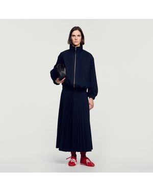 Sandro Pleated Jacket - Blue