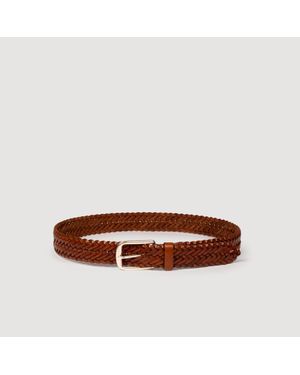 Sandro Braided Leather Belt - Brown