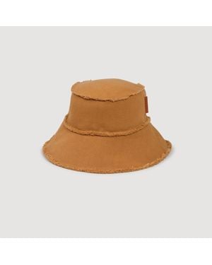Sandro Cotton Bucket Hat - Brown