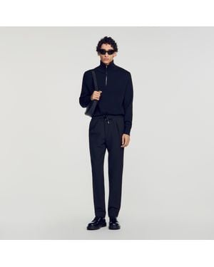 Sandro Elasticated Straight Pants - Blue
