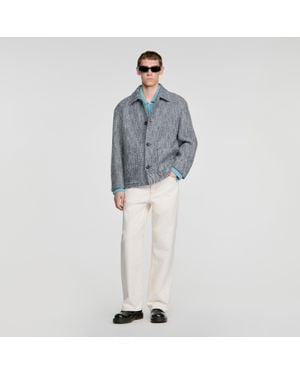 Sandro Marl-Effect Worker Jacket - Blue