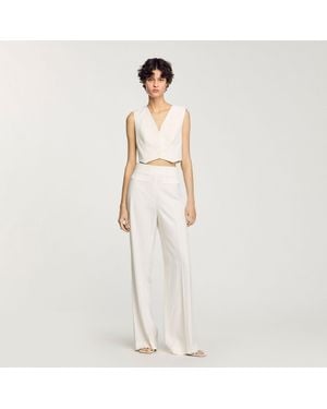 Sandro Sequin Cropped Vest - White