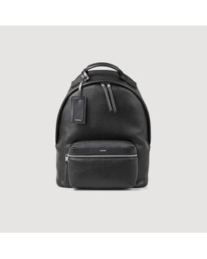 Sandro Coated Canvas Backpack - Black