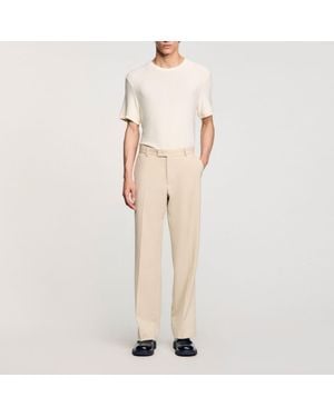 Sandro Wool Suit Pants - Natural