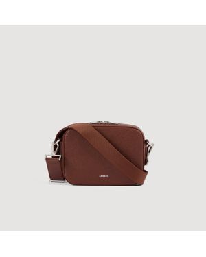 Sandro Small Reconstituted Leather Bag - Brown