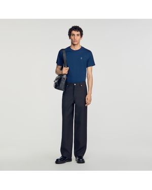 Sandro Straight-Leg 5-Pocket Pants - Blue