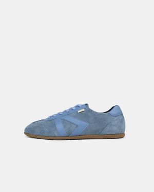 Sans Matin Iris Low Top Trainers By Suede Leather, Water-Resistant, For - Blue