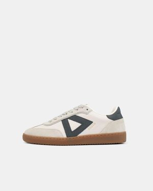 Sans Matin Hera Low Top Trainers, For Stone Leather, Denim Nubuck Leather - White
