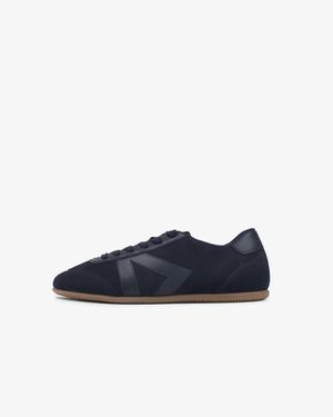 Sans Matin Iris Low Top Trainers By Nubuck Leather, For - Blue