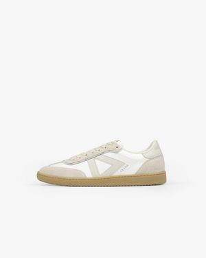 Sans Matin Hera Low Top Trainers By Leather Taupe Suede, For - White