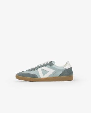 Sans Matin Hera Low Top Trainers By Soft Leather Denim Suede For - Blue