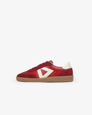 Sans Matin Hera Low Top Trainers By Leather Suede, For - Red