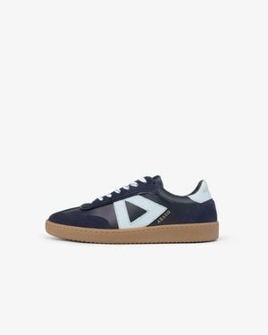 Sans Matin Hera Low Top Trainers By Leather, Suede Sky Nubuck Leather, For - Blue