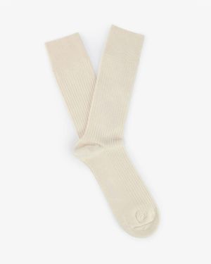 SANS MATIN USA Ribbed Organic Cotton Socks - White