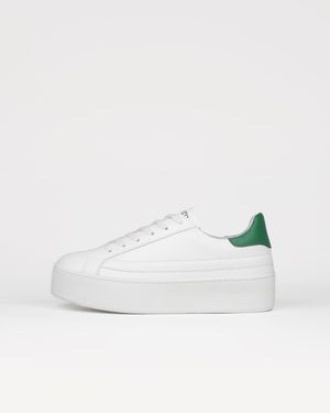 Sans Matin Gaia Platform Trainers, Forest Pebbled Leather, For - Natural