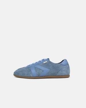 Sans Matin Iris Low Top Trainers By Suede Leather, Water-Resistant, For - Blue