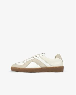Sans Matin Leto Low Top Trainers, For Leather Taupe Suede - White