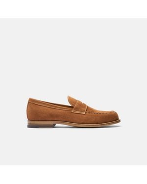 SCAROSSO Edward Tan Suede Loafers - Multicolour
