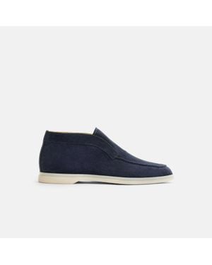 SCAROSSO Leonardo Blue Suede Boots