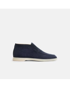 SCAROSSO Leonardo Blue Suede Boots