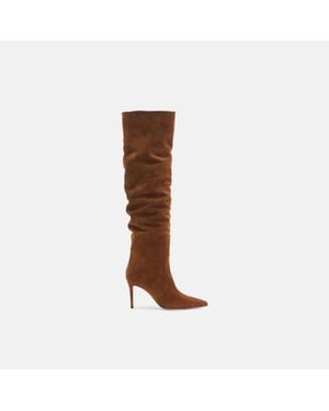 SCAROSSO Carra Tobacco Suede Boots - Brown