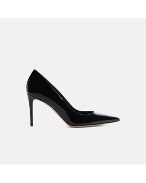 SCAROSSO Gigi Black Patent Court Shoes