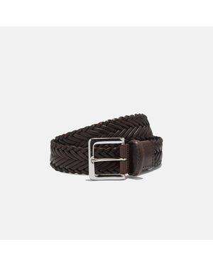 SCAROSSO Cintura Marrone Intrecciata - Black