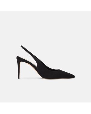 SCAROSSO Sutton Black Suede Court Shoes