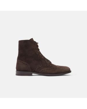 SCAROSSO Stefania Marrone Scamosciata Boots - Brown