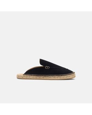 SCAROSSO Manuel Blue Suede Espadrilles - Black