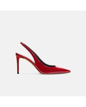 SCAROSSO Sutton Red Patent Court Shoes