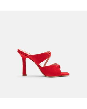 SCAROSSO Zoe Red Suede Sandals