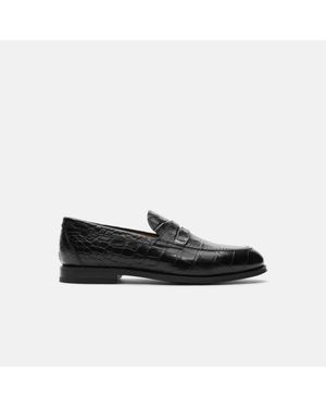 SCAROSSO Stefano Nero Cocco Loafers - Black
