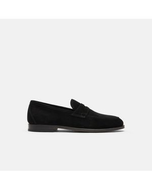 SCAROSSO Stefano Nero Scamosciato Loafers - Black