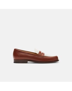 SCAROSSO Havana Cognac Loafers - Red