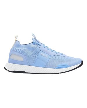 BOSS "Titanium" Logo Sneaker Für Herren, Jerseyware (Pastellblau)