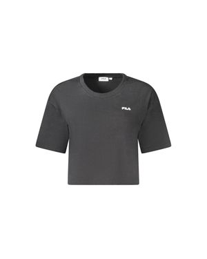 Fila Cropped T-Shirt Mit Kurzen Ärmeln - Schwarz