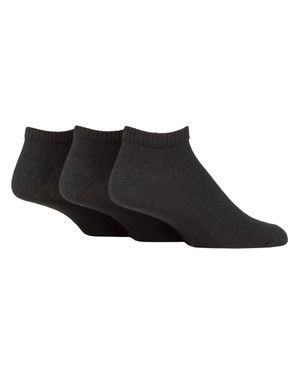 SOCKSHOP TORE 3Er-Pack Herren Einfarbige Sporttrainer Socken - Schwarz