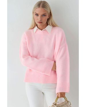 Hiccup Dickes Rundhals-Extra-Weich-Touch-Pullover - Pink