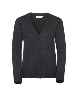 Russell Russell Collection Damen/Damen Strickjacke Mit V-Ausschnitt (Charcoal Marl) - Schwarz